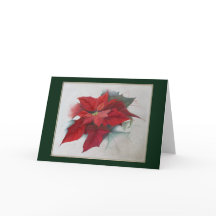 Poinsettia Christmas Oil Painting