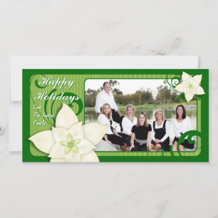 Tarjeta Festiva Poinsettia contemporáneo del día de fiesta