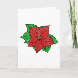Tarjeta Festiva Poinsettia IV de Leslie