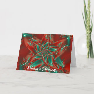 Tarjeta Festiva Poinsettia, los saludos de la estación