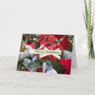 Tarjeta Festiva Poinsettia Merry Christmas Card