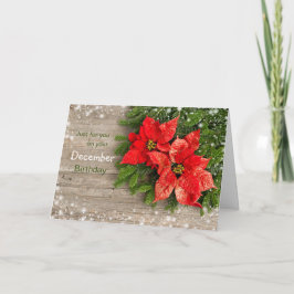 Tarjeta Festiva Poinsettia, Navidades de diciembre Cumpleaños