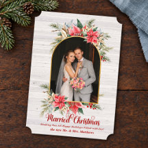 Poinsettia Photo Shiplap Married Christmas