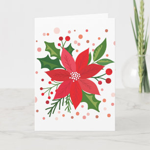 Tarjeta Festiva Poinsettia roja