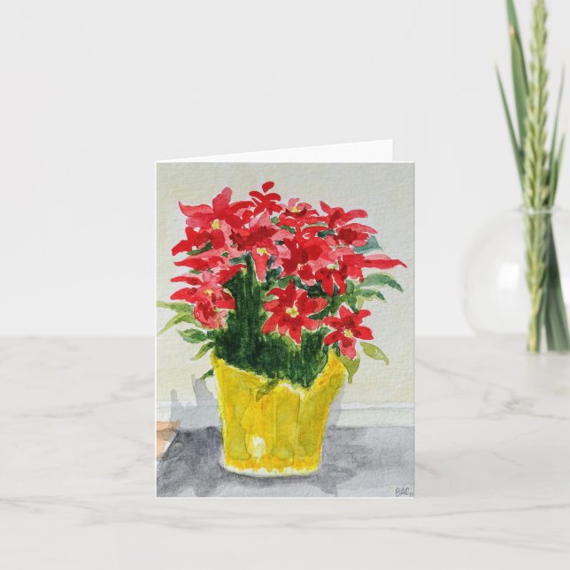 Tarjeta Festiva "Poinsettias " (Anverso)