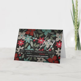 Tarjeta Festiva Poinsettias de alegría de vacaciones de negocios s