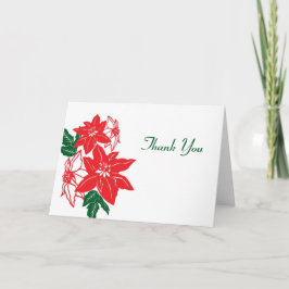 Tarjeta Festiva Poinsettias Navideñas Rojas y Verdes Boda Vacacion