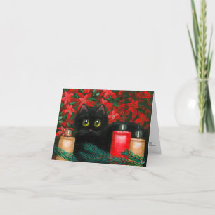 Tarjeta Festiva Poinsettias observados grandes Creationarts del
