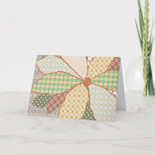 Tarjeta Festiva Pointsetta del Applique (Anverso)