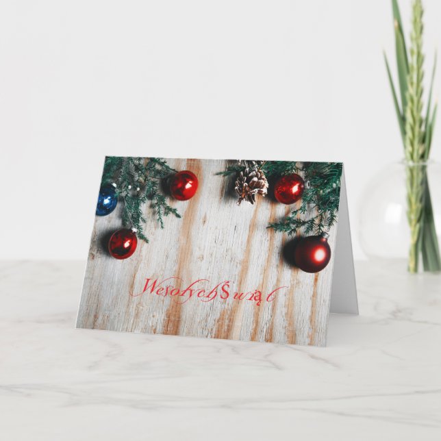 Tarjeta Festiva Polaco/Polski - Felices Navidad/Wesołych Świąt (Anverso)