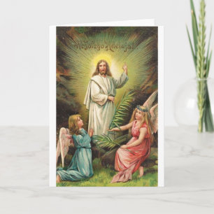 Tarjeta Festiva ¡Polaco retro Pascua Wesołego Alleluja del arte
