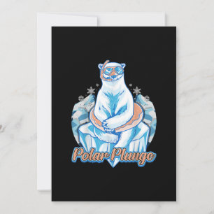 Tarjeta Festiva Polar Plunge Ice Jump Funny Bear Polar Winter Swim