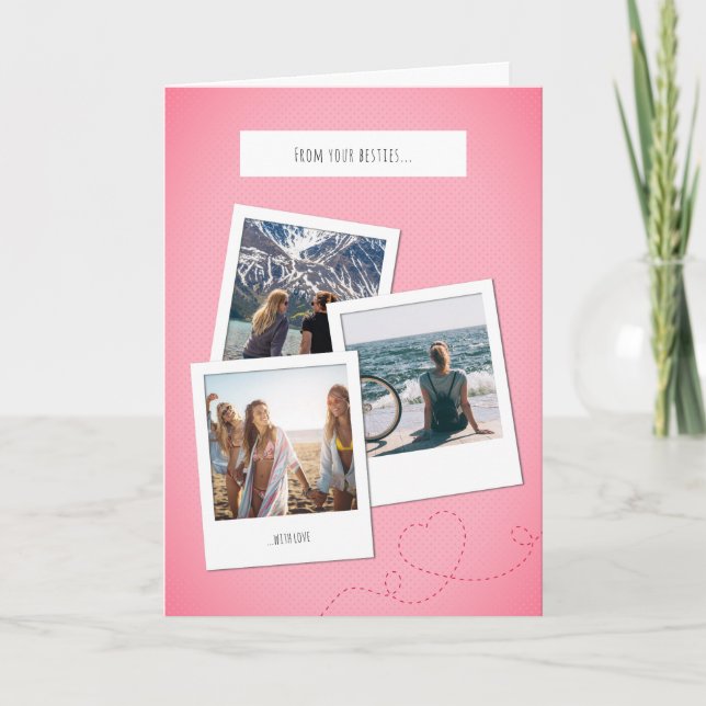 Tarjeta Festiva Polaroid style pink encouragement Card (Anverso)