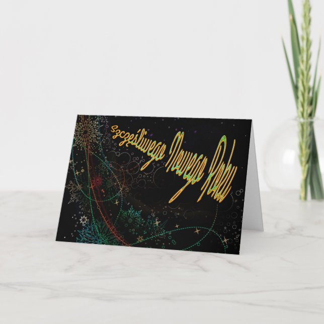 Tarjeta Festiva Polish/Polski - Happy New Year/Szczęśliwego Nowego (Anverso)