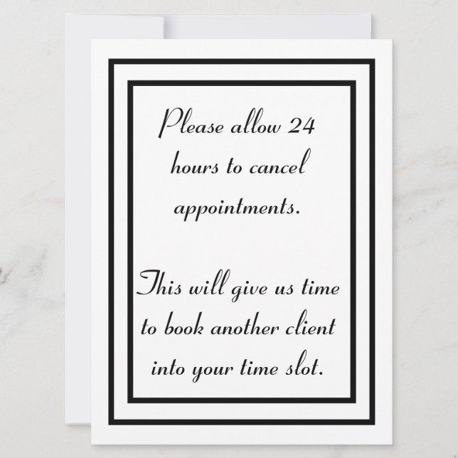 Tarjeta Festiva Política de cancelación (Anverso)