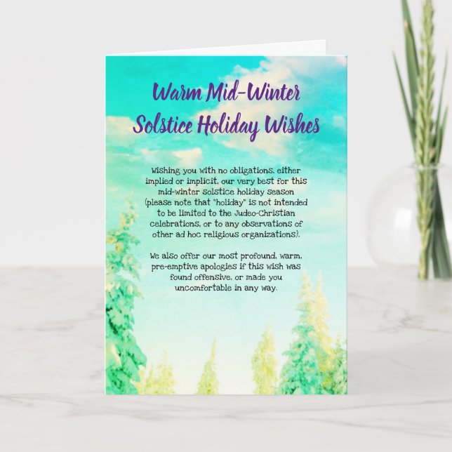 Tarjeta Festiva Políticamente Correcto No Ofensivo (Anverso)