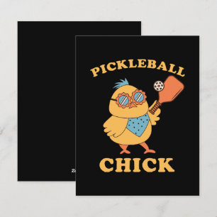 Tarjeta Festiva Pollita de Pickleball - retro