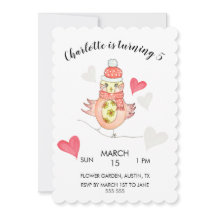 Pollito Adorable Enamorado, Corazones Acuarela