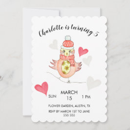 Tarjeta Festiva Pollito Adorable Enamorado, Corazones Acuarela