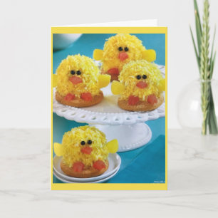 TARJETA FESTIVA ***POLLITOS DE PASCUA*** LE DESEAN "A USTED" GOLOS
