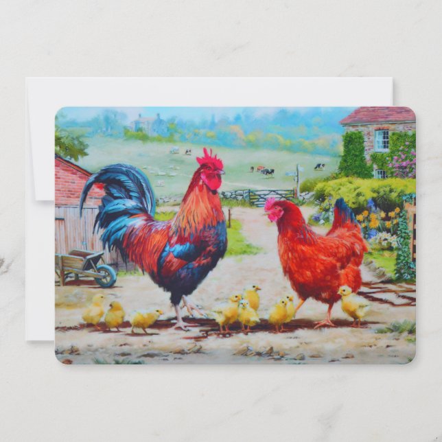 Tarjeta Festiva Pollitos en Pascua (Anverso)
