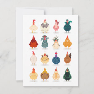 Tarjeta Festiva Pollo blanco