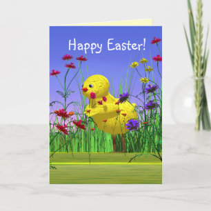 Tarjeta Festiva Pollo de primavera de Pascua