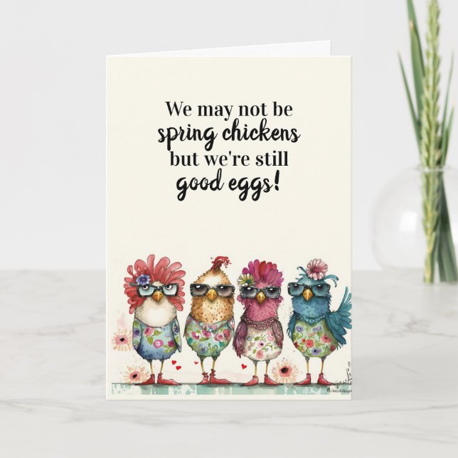 Tarjeta Festiva Pollo de primavera feliz cumpleaños (Anverso)