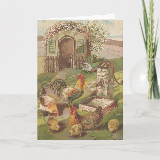 Tarjeta Festiva Pollos de Pascua (Anverso)