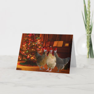 Tarjeta Festiva Pollos navidades