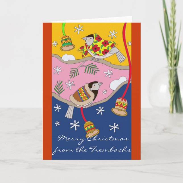 Tarjeta Festiva Pollos navidades de Vera Trembach (Anverso)