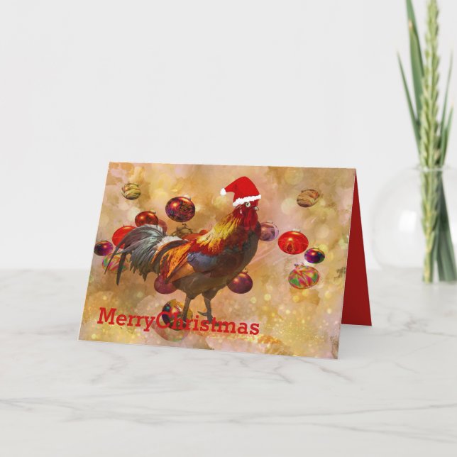 Tarjeta Festiva Pollos para Navidades (Anverso)
