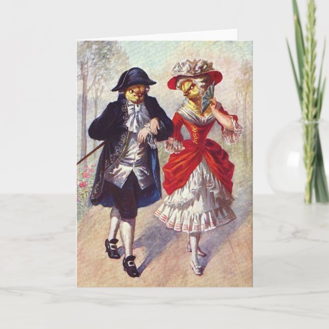 Tarjeta Festiva Pollos victorianos (Anverso)