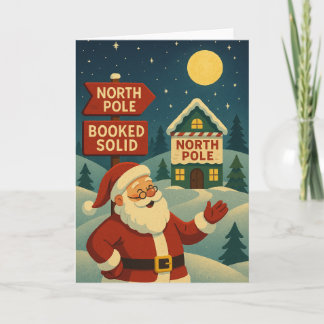 Tarjeta Festiva Polo Norte Reservado Sólido - Brillo de Medianoche