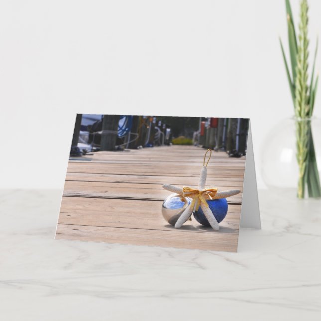 Tarjeta Festiva Polvo náutico con ornamentos (Anverso)