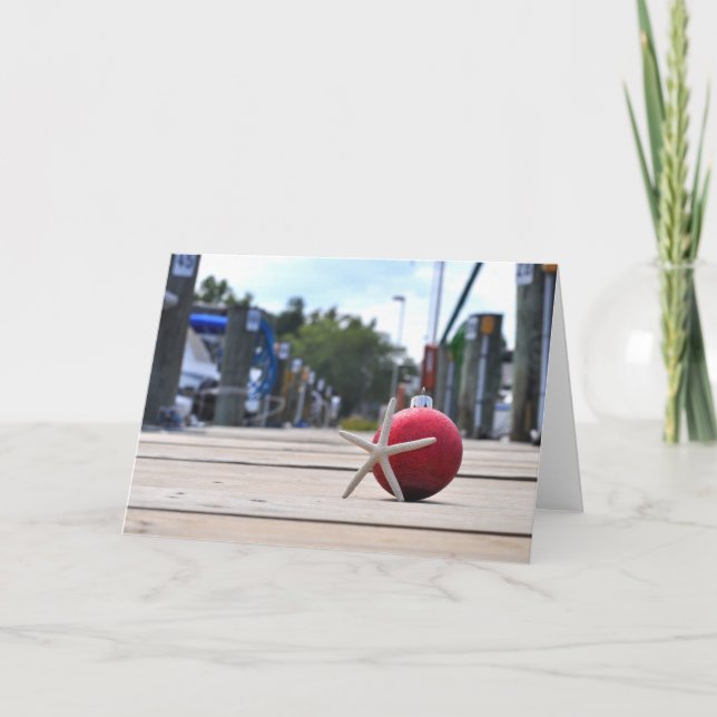 Tarjeta Festiva Polvo náutico con ornamentos (Anverso)