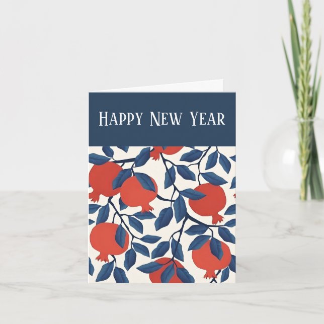 Tarjeta Festiva Pomegranía Feliz Año Nuevo Judío (Anverso)