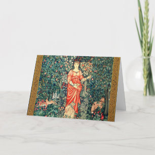 TARJETA FESTIVA POMONA TIENE FRUTAS EN VERDES, ANIMALES FORESTALES