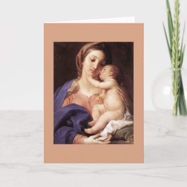 Tarjeta Festiva Pompeo Batoni, 'Madonna y Child (Anverso)