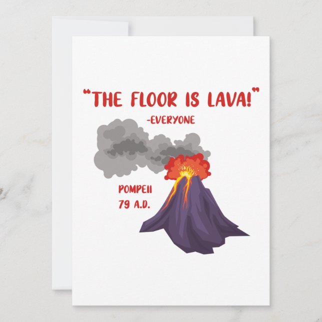 Tarjeta Festiva Pompeya El Suelo Es Lava (Anverso)