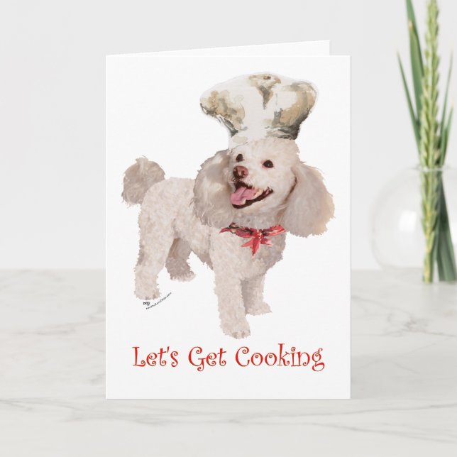 Tarjeta Festiva Poodle (Anverso)