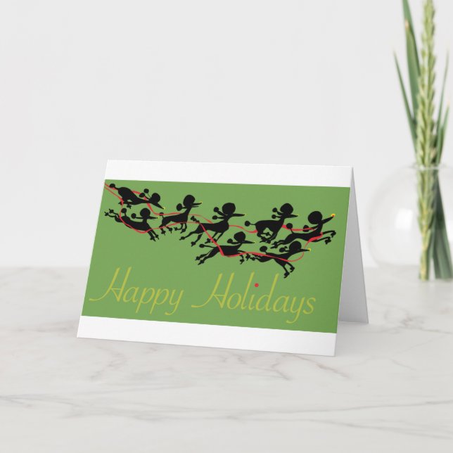 Tarjeta Festiva Poodle Holiday card (Anverso)