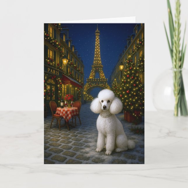 Tarjeta Festiva Poodle Holiday Card (Anverso)