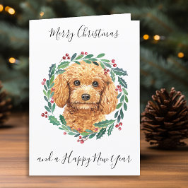 Tarjeta Festiva Poodle Merry Christmas Trendy Dog