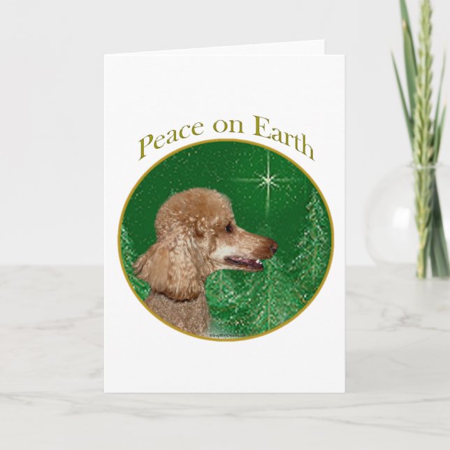 Tarjeta Festiva Poodle Peace (Anverso)