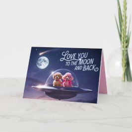 Tarjeta Festiva Poodle Valentine Card