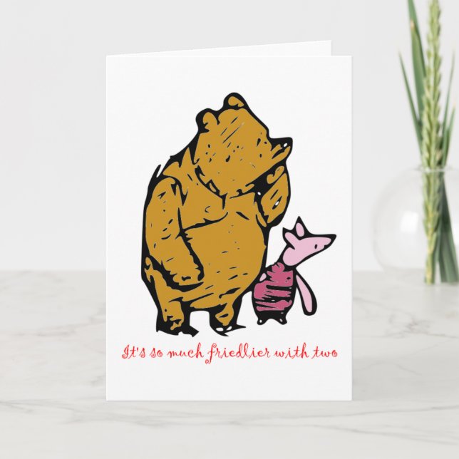 Tarjeta Festiva Pooh y Piglet (Anverso)