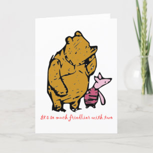Tarjeta Festiva Pooh y Piglet