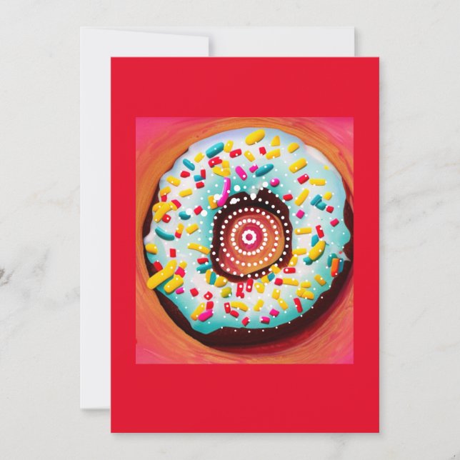 Tarjeta Festiva Pop Art Donut (Anverso)