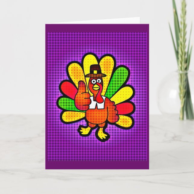 Tarjeta Festiva Pop Art Tom Turkey (Anverso)